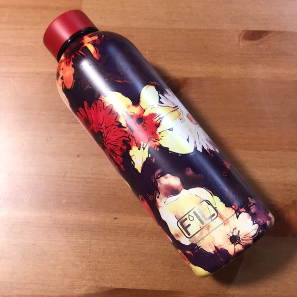 F’il double wall stainless steel floral insulated vacuum water bottle - Picture 1 of 7